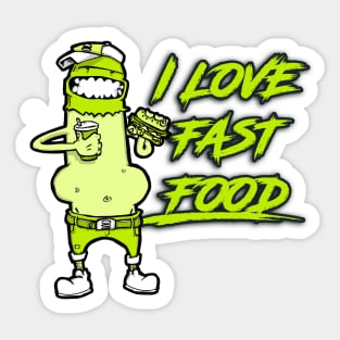 I Love Fast Food Sticker